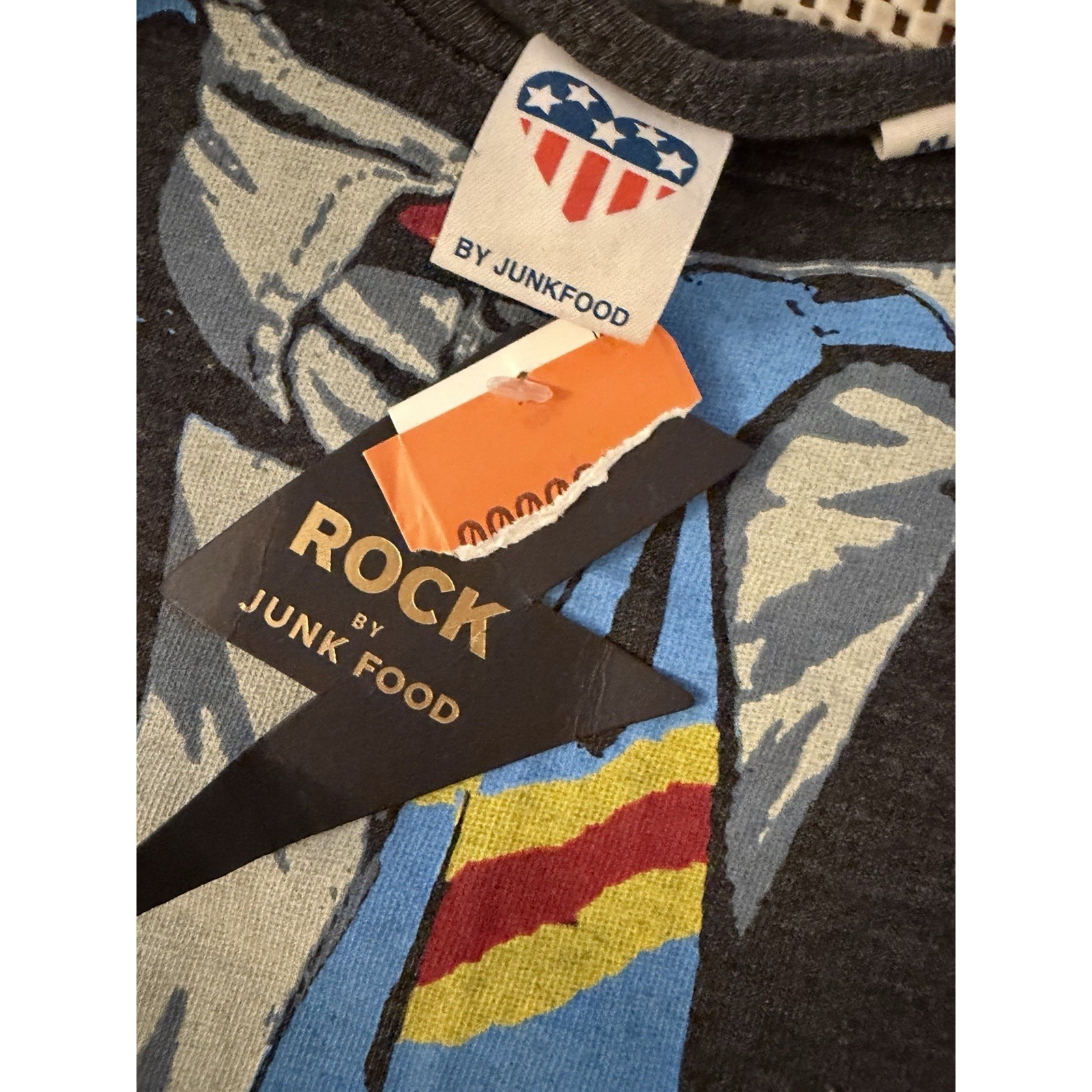 Nwt Junk Food Rock I Love Ac/Dc T-Shirt Dress Sz S/M Stretch Short Sleeve Gray — image 5 of 8